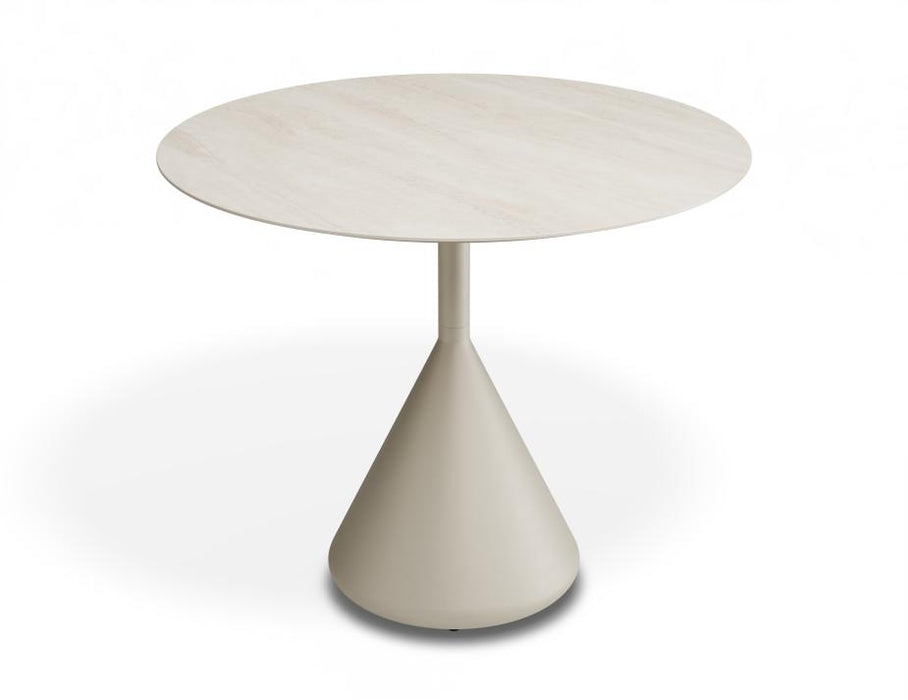 Kora Cafe Table 90cm Dia - Outdoor - Latte - Dune Ceramic Top