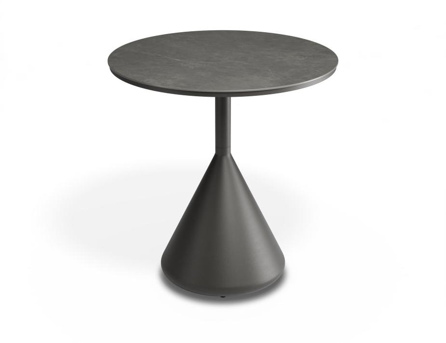 Kora Cafe Table 71cm Dia - Outdoor - Charcoal - Basalt Ceramic Top
