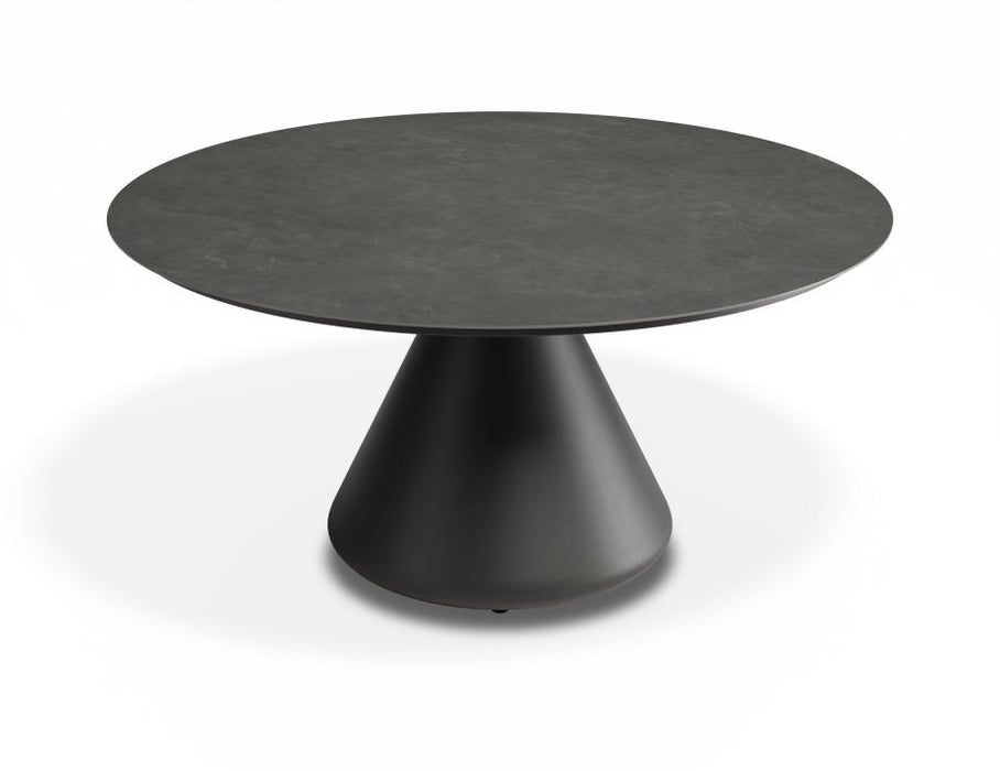 Kora Coffee Table 90m Dia - Outdoor - Charcoal - Basalt Ceramic Top