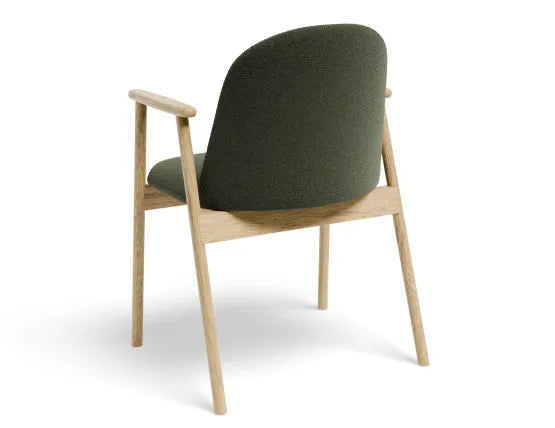 Lina Armchair - Natural - Hunter Green Fabric