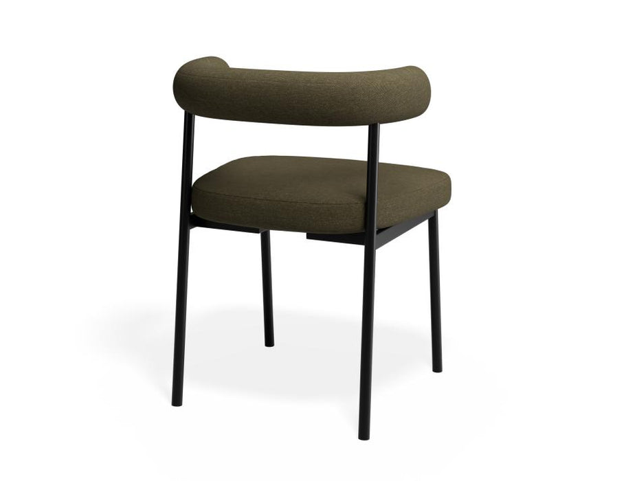 Marlowe Dining Chair - Black Legs - Forest Green Fabric