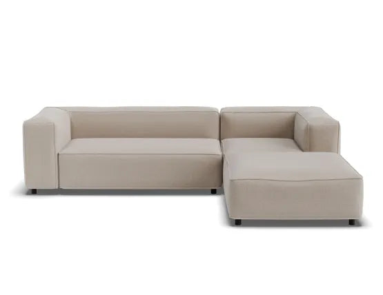 Nolia Modular Sofa - 3 Seater with Ottoman - Beige - 3 Seater with Left Ottoman, 104cm W