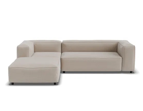 Nolia Modular Sofa - 3 Seater with Ottoman - Beige - 3 Seater with Left Ottoman, 104cm W