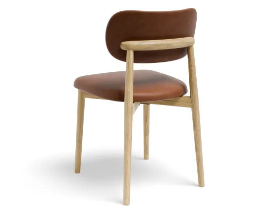 Oskar Dining Chair - Natural - Retro Brandy PU, Leather