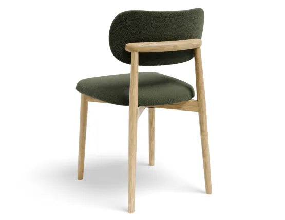 Oskar Dining Chair - Natural - Hunter Green Fabric