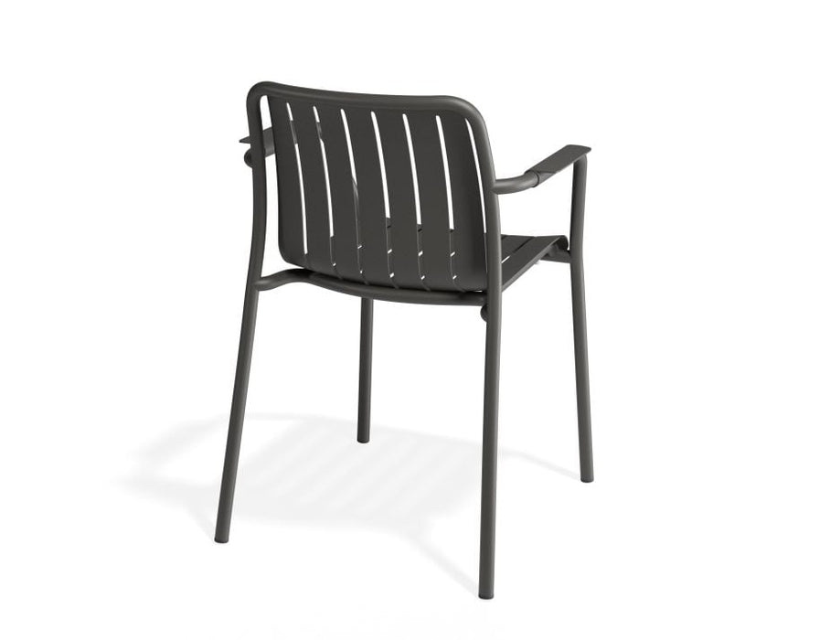 Roku Outdoor Armchair in Matt Charcoal - Chair with Dark Grey Cushion