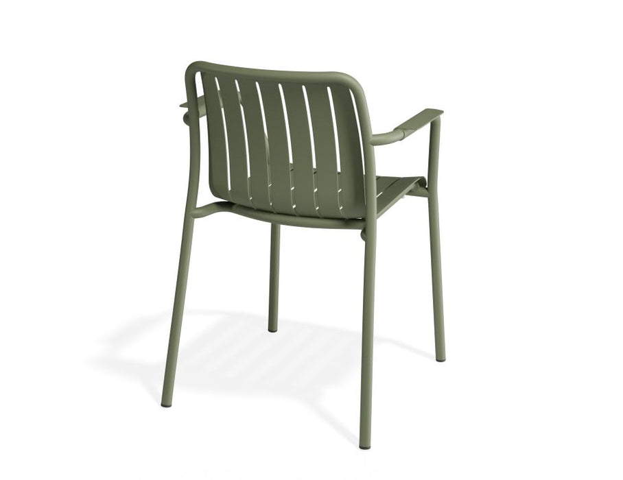 Roku Armchair - Outdoor - Eucalyptus Green - Chair with Sandy Grey Cushion