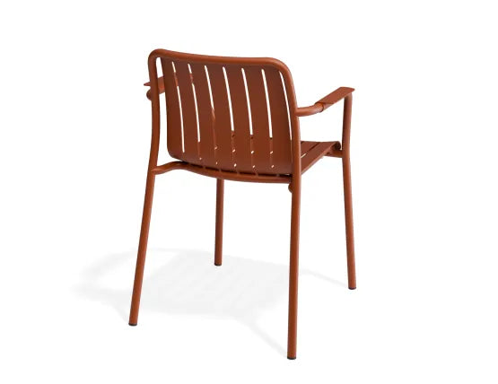 Roku Armchair - Outdoor - Papaya - Chair with Terracotta Cushion, Aluminium