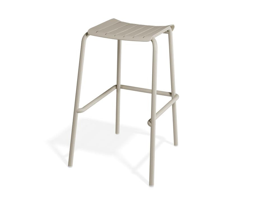 Roku Backless Bar Stool - Outdoor - Latte