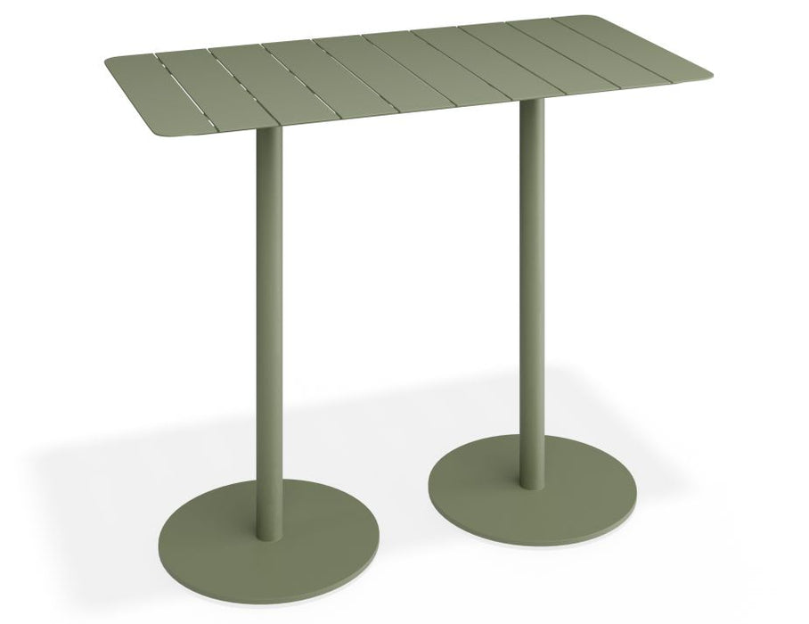 Roku Rectangle High Bar Table - Outdoor - Matte Green