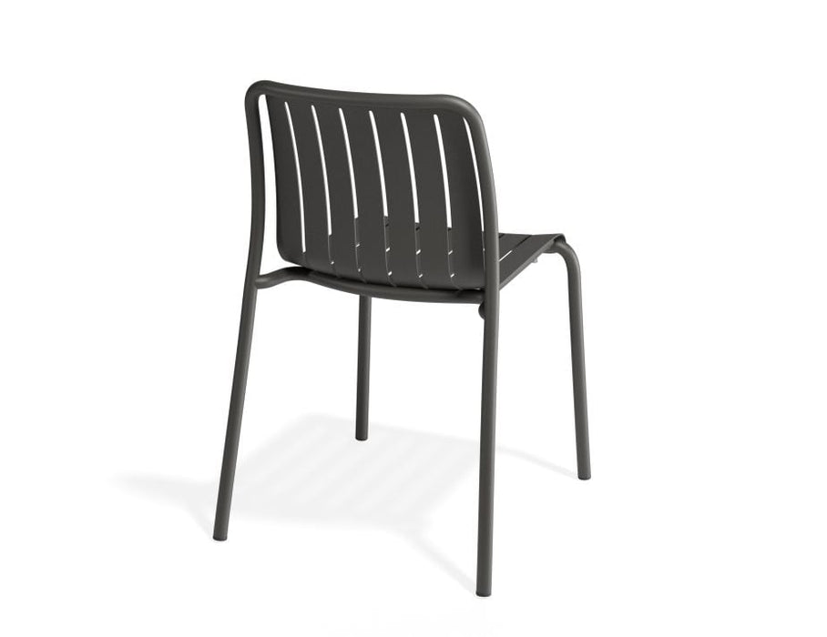 Roku Outdoor Dining Chair in Matt Charcoal - Chair with Light Grey Cushion