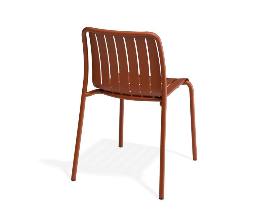 Roku Outdoor Dining Chair in Matt Papaya - Chair with Terracotta Cushion