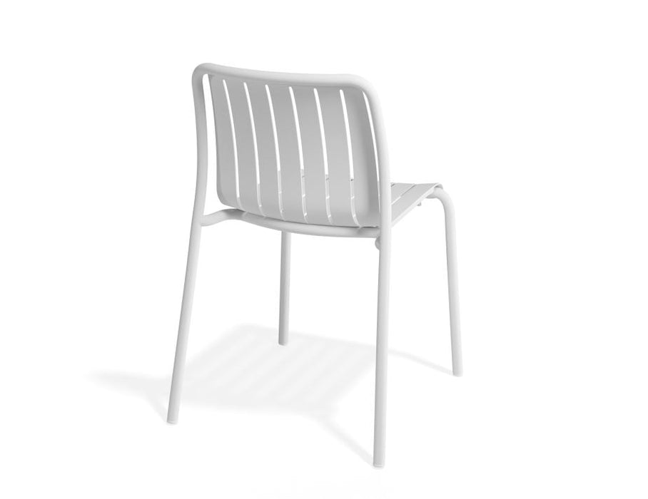 Roku Dining Chair - Outdoor - White - Chair with Terracotta Cushion