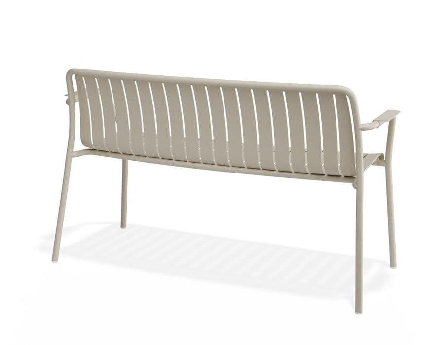 Roku Garden Bench 125cm - Outdoor - Matte Latte - Chair with Granite Grey Cushion