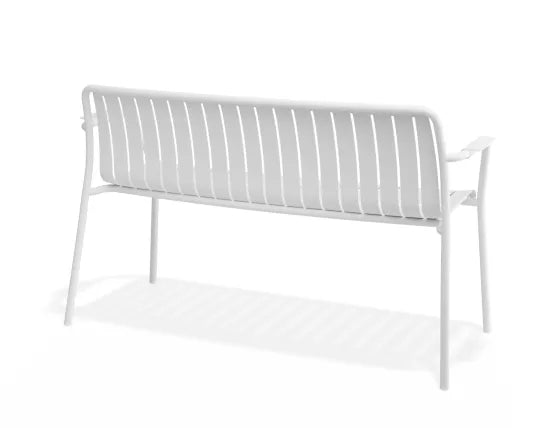 Roku Garden Bench 125cm - Outdoor - White - Chair Only, Aluminium