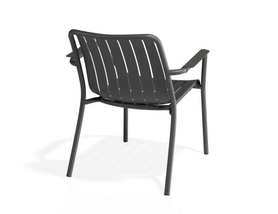 Roku Lounge Chair - Outdoor - Charcoal - Chair with Sandy Grey Cushion