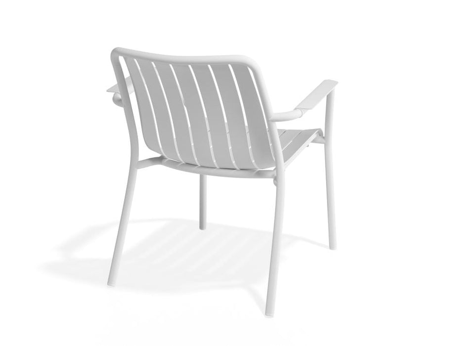 Roku Lounge Chair - Outdoor - White - Chair with Granite Grey Cushion