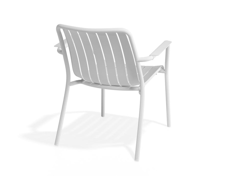 Roku Lounge Chair - Outdoor - White - Chair with Green Cushion