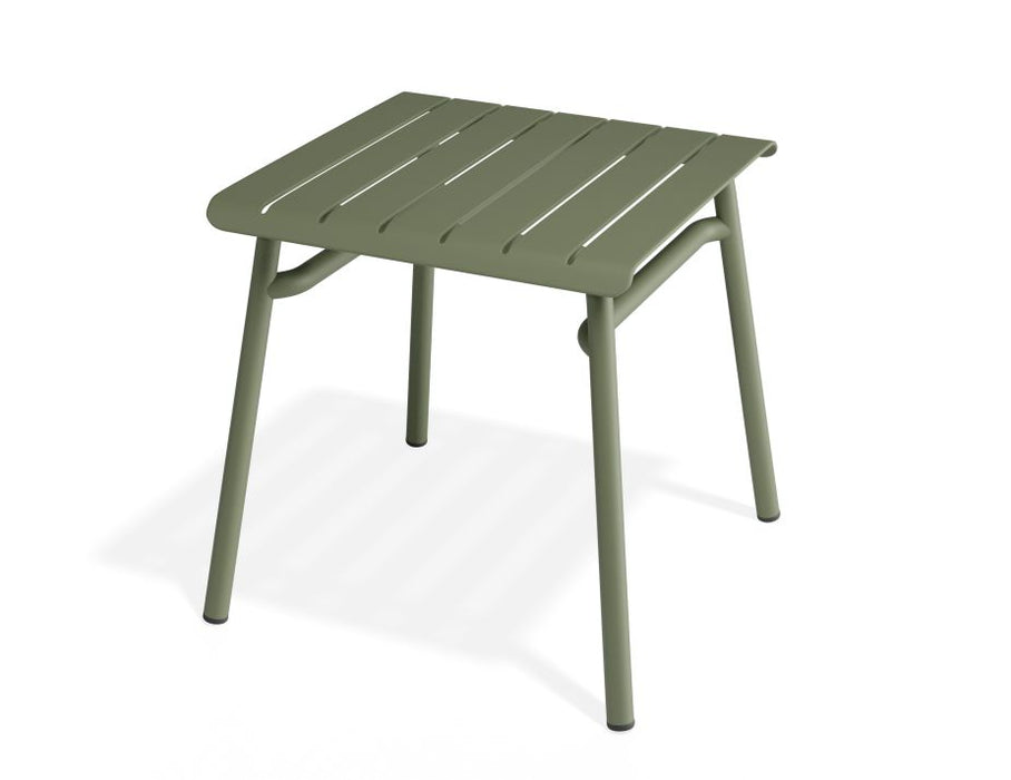 Roku Outdoor Low Stool Footrest in Matt Eucalyptus Green