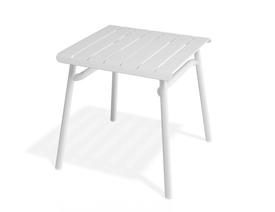 Roku Outdoor Low Stool Footrest in Matt White