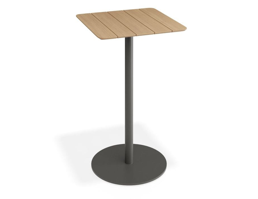 Roku High Bar Teak Table - Outdoor - Matte Charcoal - 75 x 75cm Table Top