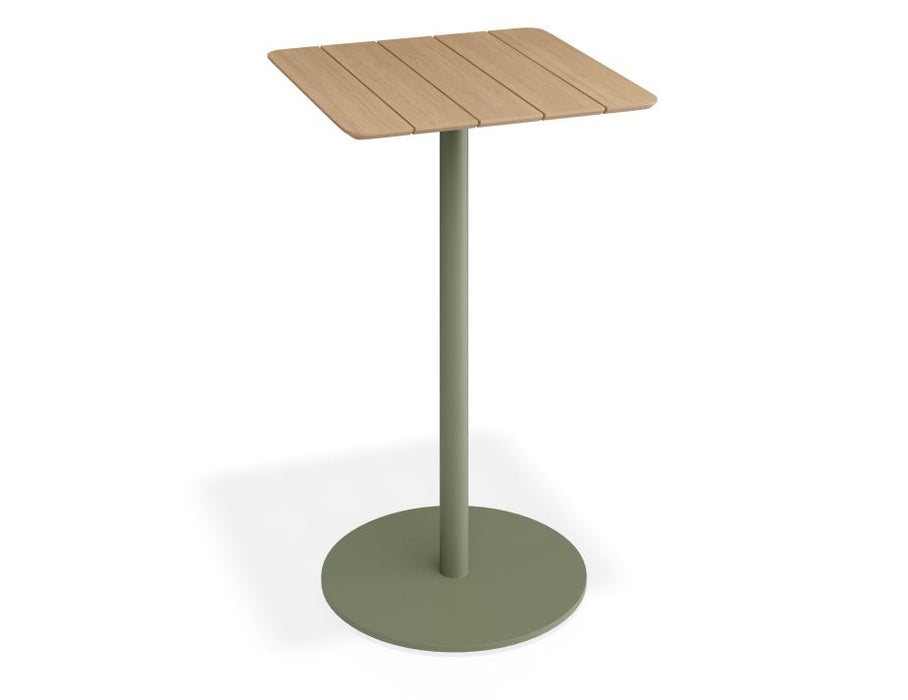 Roku High Bar Teak Table - Outdoor - Matte Eucalyptus Green - 65 x 65cm Table Top