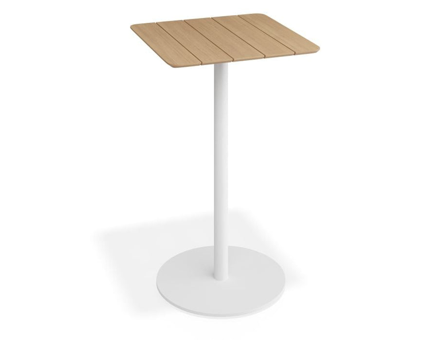 Roku High Bar Teak Table - Outdoor - Matte White - 65 x 65cm Table Top