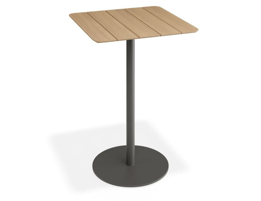 Roku High Bar Teak Table - Outdoor - Matte Charcoal - 75 x 75cm Table Top