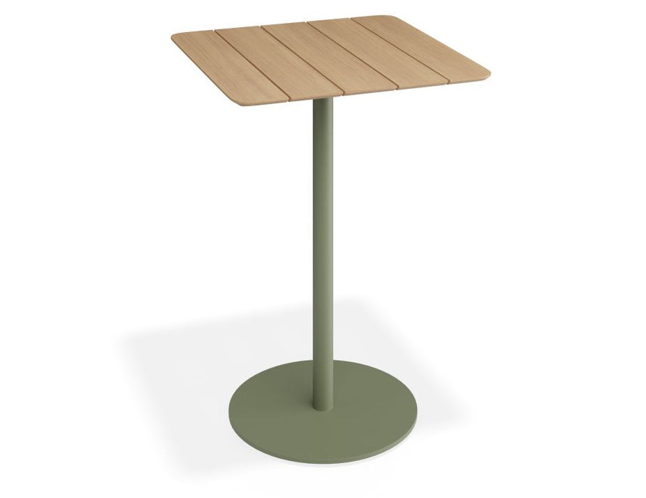 Roku High Bar Teak Table - Outdoor - Matte Eucalyptus Green - 65 x 65cm Table Top