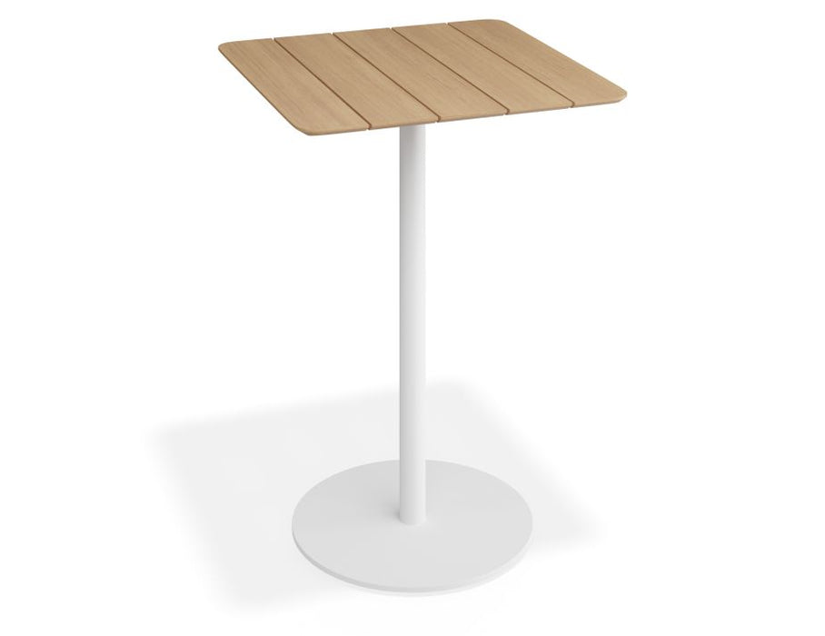 Roku High Bar Teak Table - Outdoor - Matte White - 65 x 65cm Table Top