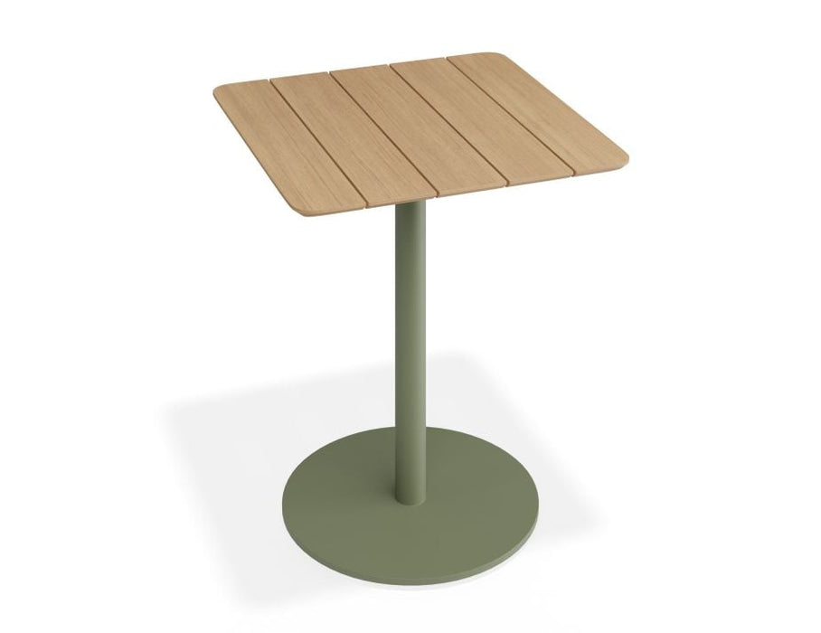 Roku Cafe Teak Table - Outdoor - Matte Eucalyptus Green - 75 x 75cm Table Top