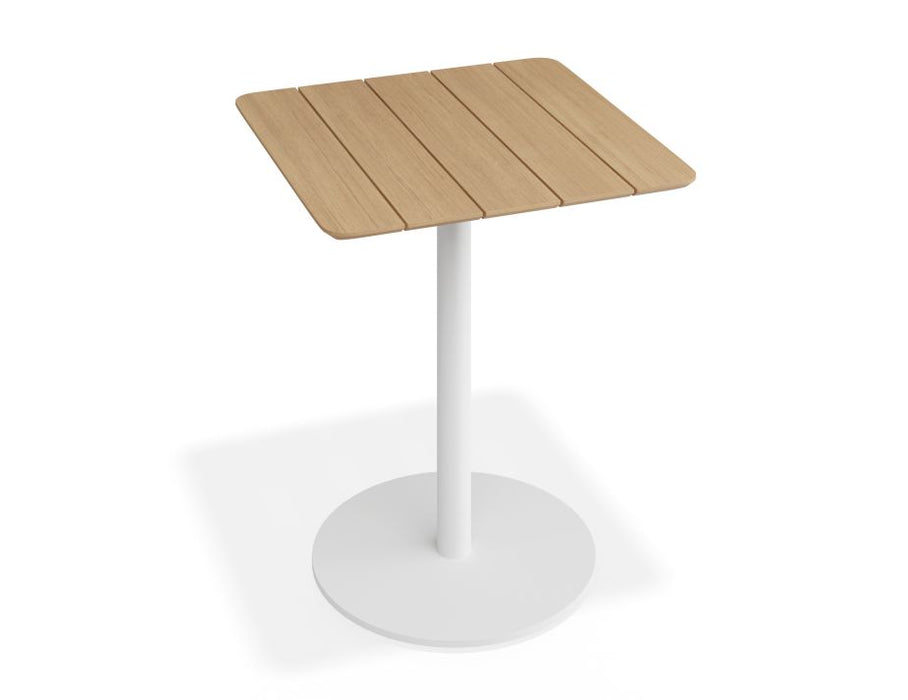 Roku Cafe Teak Table - Outdoor - Matte White - 65 x 65cm Table Top