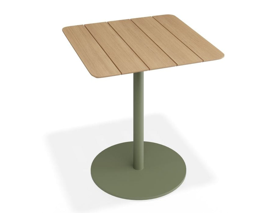 Roku Cafe Teak Table - Outdoor - Matte Eucalyptus Green - 75 x 75cm Table Top