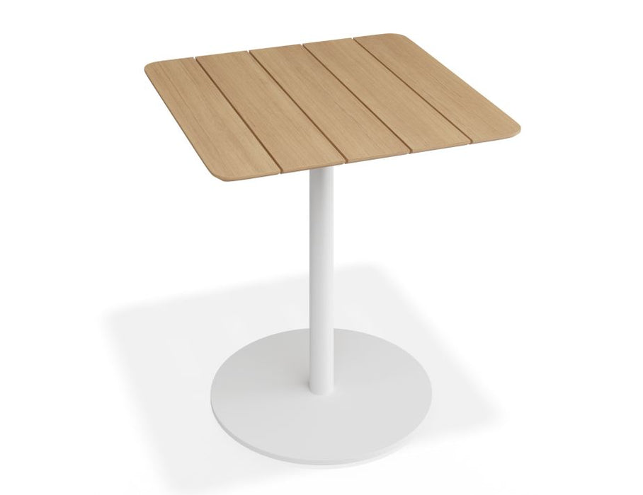 Roku Cafe Teak Table - Outdoor - Matte White - 65 x 65cm Table Top