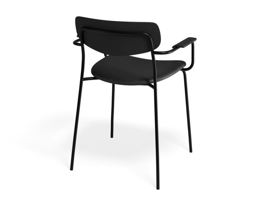 Rylie Armchair - Black - Upholstered - Green Vintage Vegan Leather Seat