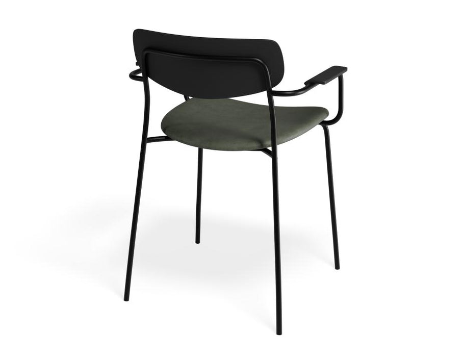 Rylie Armchair - Black - Upholstered - Black Vegan Leather Seat