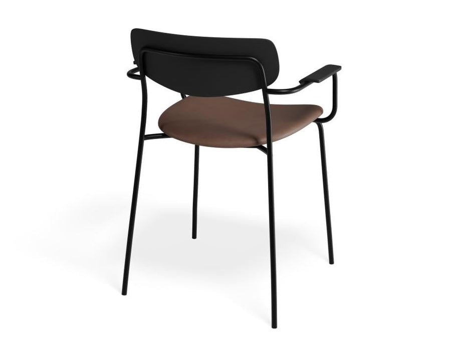 Rylie Armchair - Black - Upholstered - Green Vintage Vegan Leather Seat