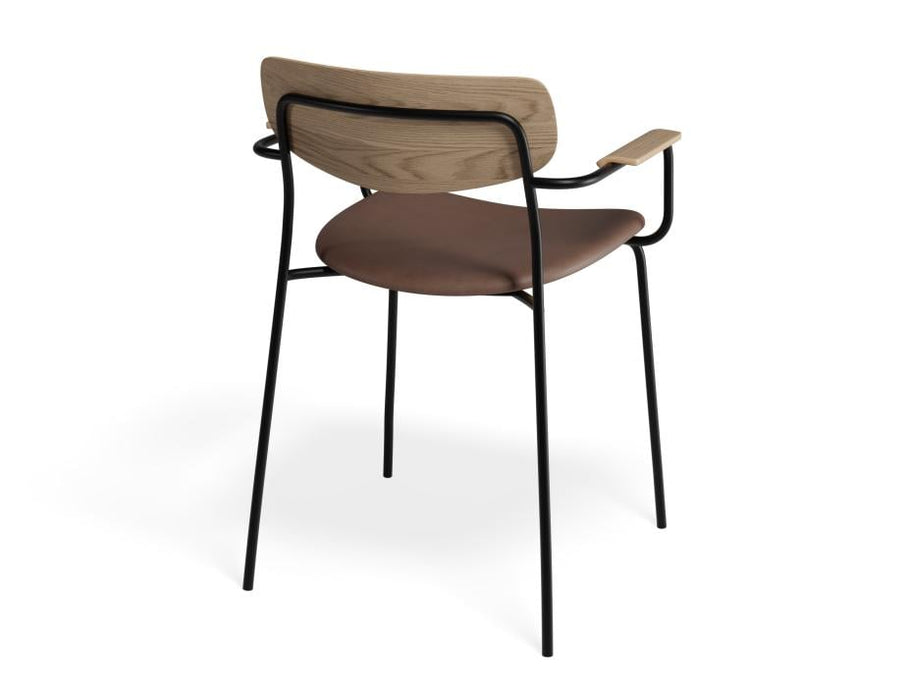 Rylie Armchair - Natural - Upholstered - Green Vintage Vegan Leather Seat
