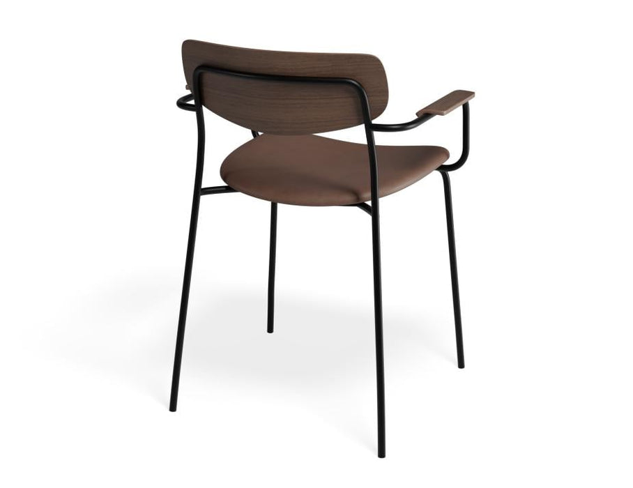 Rylie Armchair - Walnut - Upholstered - Green Vintage Vegan Leather Seat