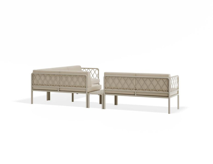 Seville Config J Corner Sofa - Latte - Outdoor - Husk Cushions