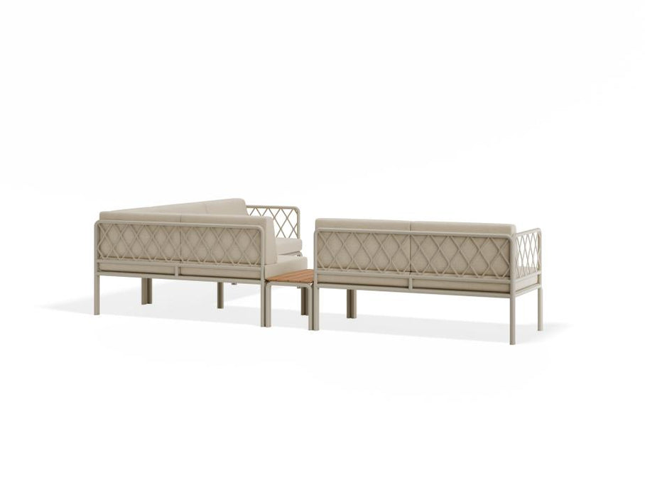 Seville Config J Corner Sofa - Latte - Outdoor - Husk Cushions