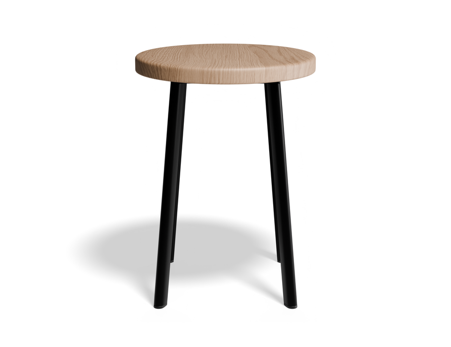 Atlas Low Stool - Black - Natural Seat