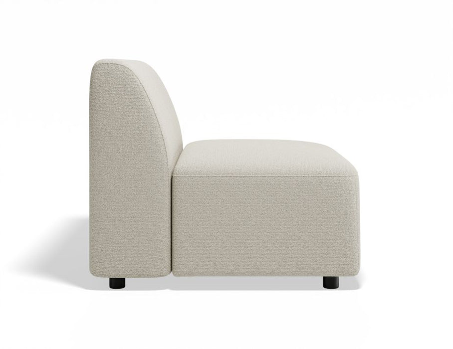 Atticus Modular Sofa Section - Armless - Ivory Cream Fabric