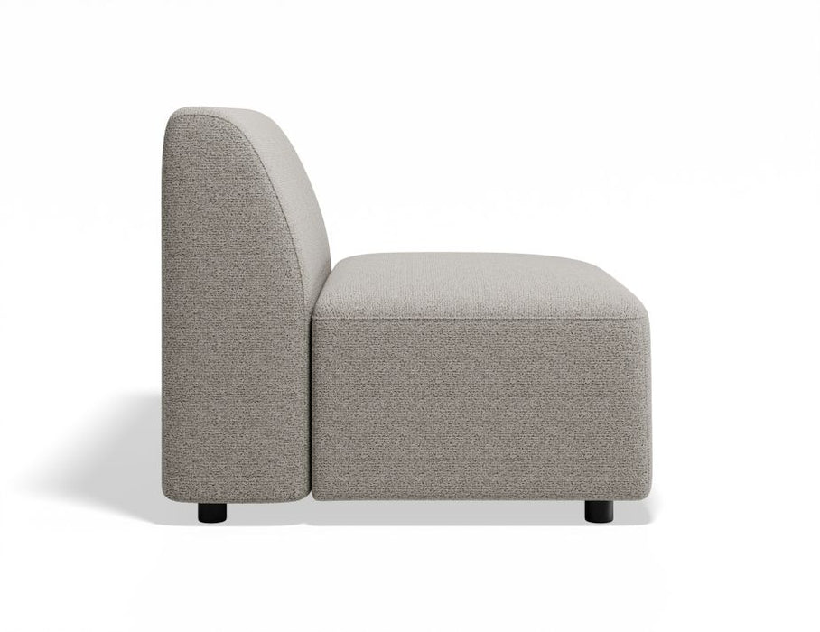 Atticus Modular Sofa Section - Armless - Oyster Grey Fabric