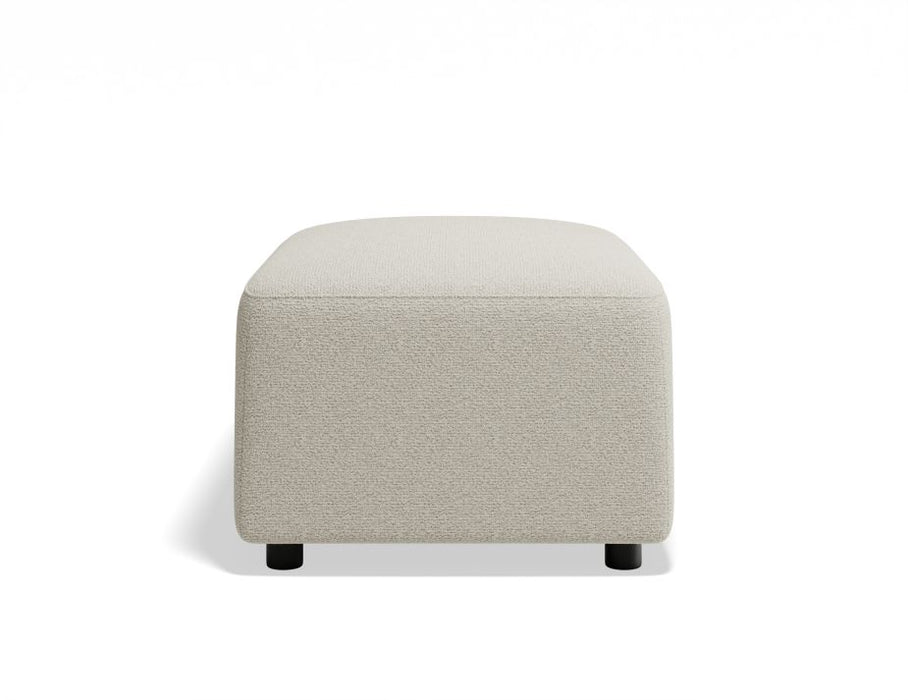 Atticus Ottoman - Ivory Cream Fabric