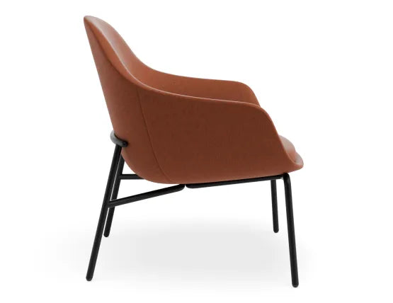 Core Lounge Chair - 4 Post Base - Terracotta Brown, Metal