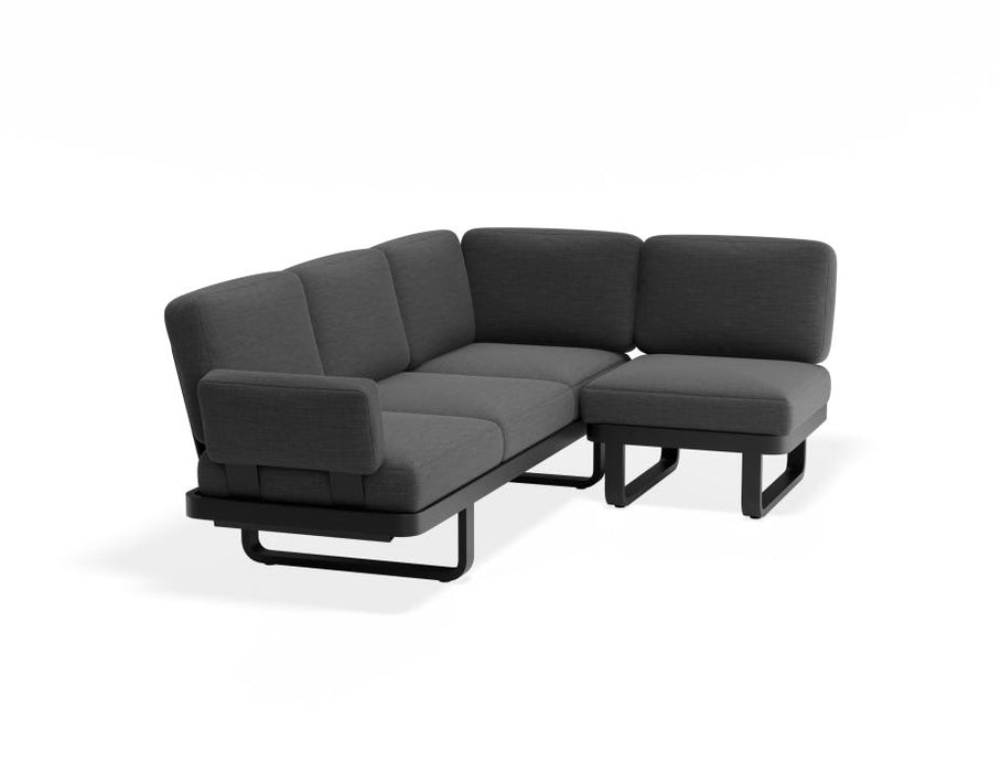 Delmar Config C - Outdoor - Charcoal - Granite Grey Cushions