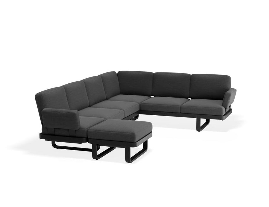 Delmar Config F - Outdoor - Charcoal - Granite Grey Cushions