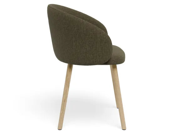Henley Dining Chair - Timber Legs - Forest Green Fabric