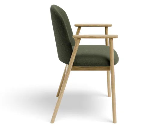 Lina Armchair - Natural - Hunter Green Fabric